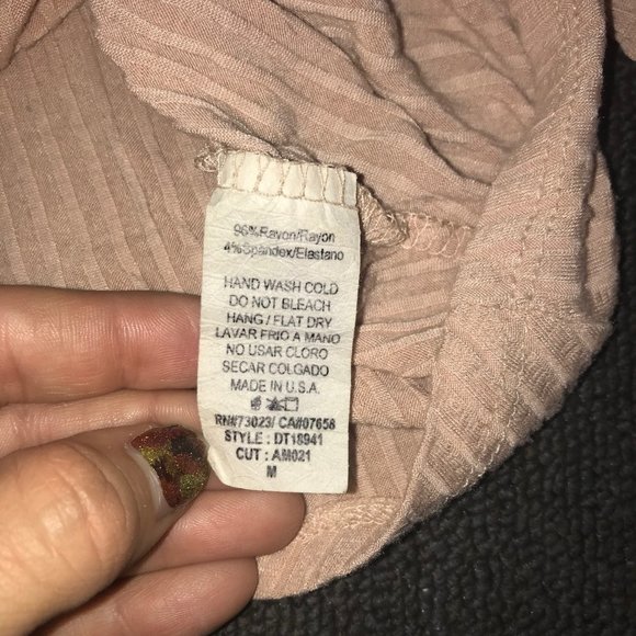 UK2LA Medium Pink / Cream 3/4 Sleeve Top Ties Up - Picture 5 of 5